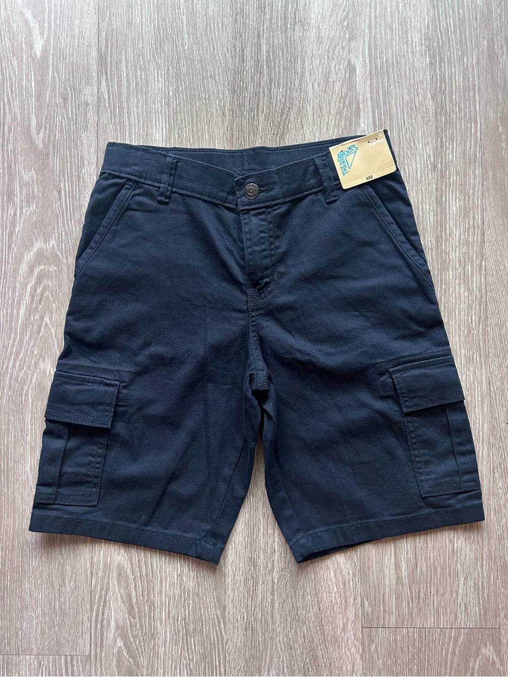 Thereabouts Boys Size 12 Black Stretch Adjustable Waist Cargo Shorts NWT